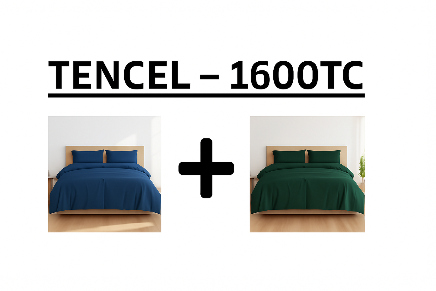 Buy 1 Free 1 TENCEL™ Bedsheet Set – 1600TC Cooling, Hypoallergenic, Soft, Breathable, Gift Box