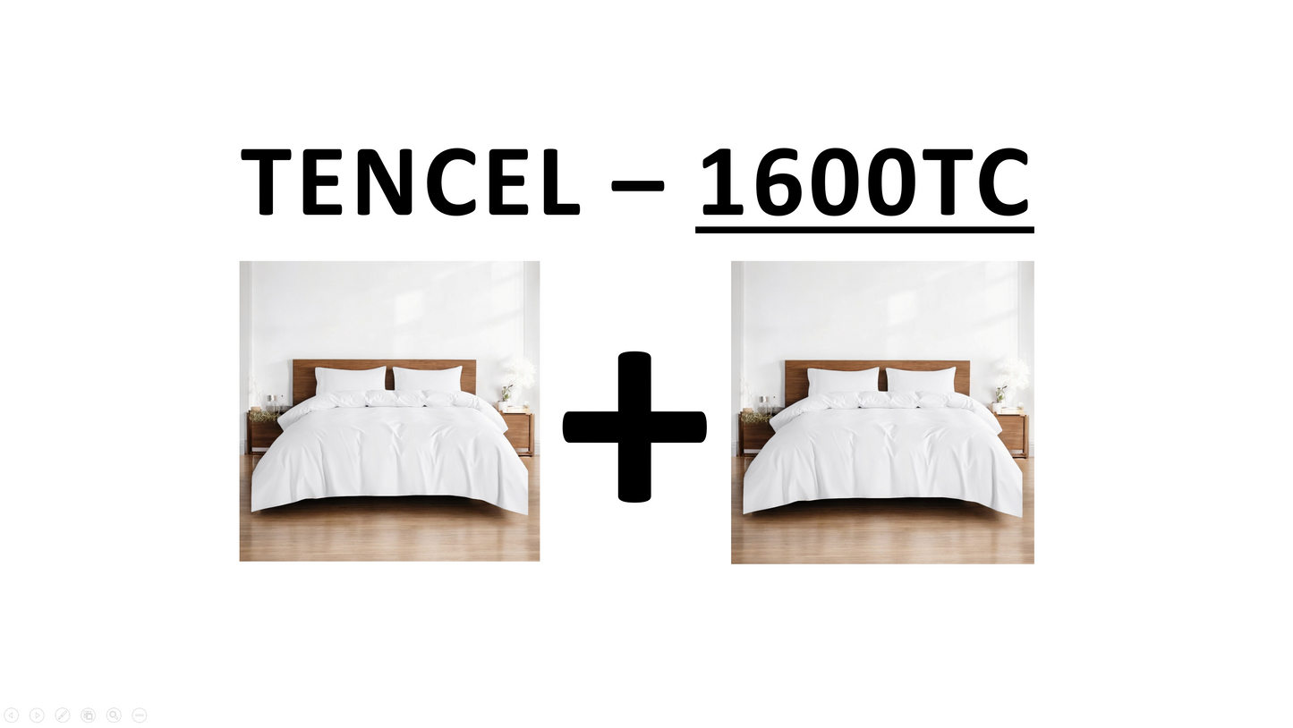 Buy 1 Free 1 TENCEL™ Bedsheet Set – 1600TC Cooling, Hypoallergenic, Soft, Breathable, Gift Box