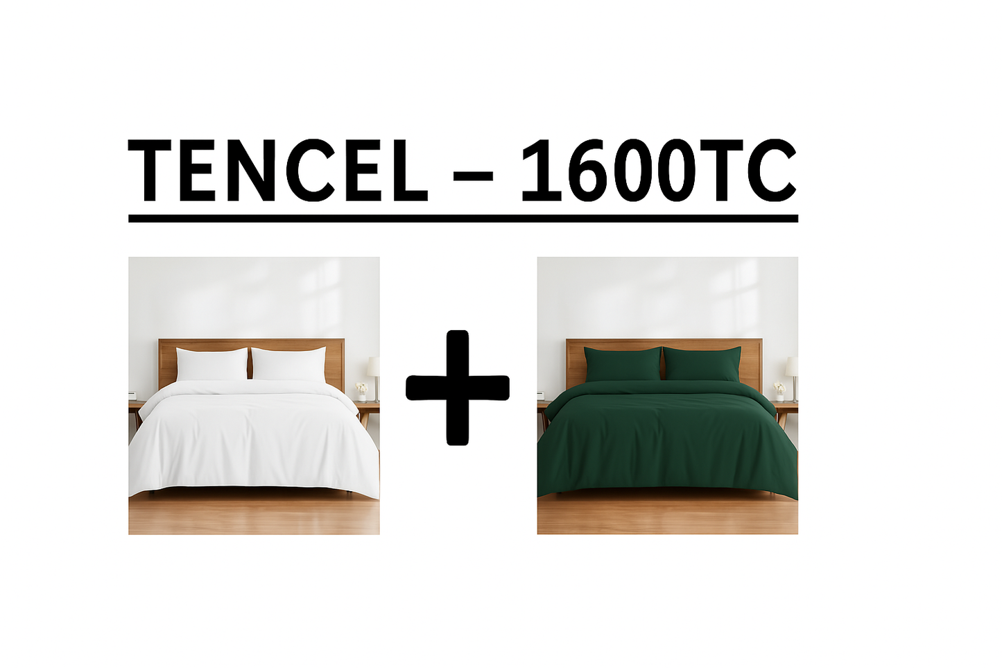 Buy 1 Free 1 TENCEL™ Bedsheet Set – 1600TC Cooling, Hypoallergenic, Soft, Breathable, Gift Box