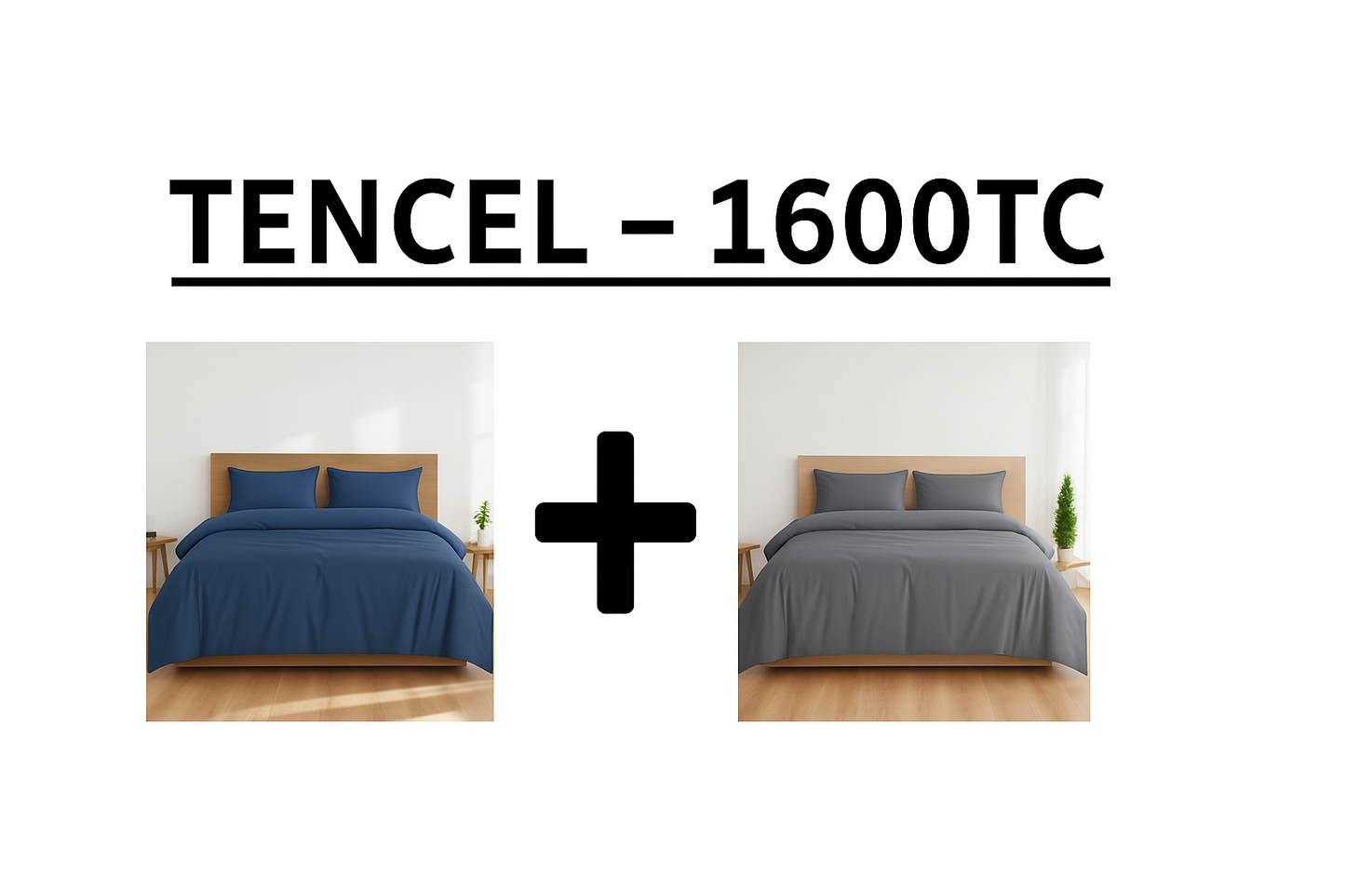 Buy 1 Free 1 TENCEL™ Bedsheet Set – 1600TC Cooling, Hypoallergenic, Soft, Breathable, Gift Box
