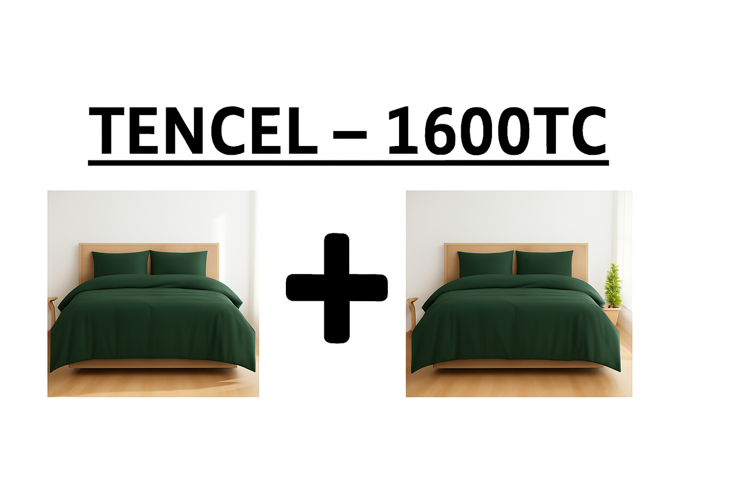 Buy 1 Free 1 TENCEL™ Bedsheet Set – 1600TC Cooling, Hypoallergenic, Soft, Breathable, Gift Box