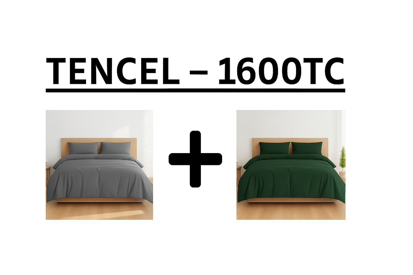 Buy 1 Free 1 TENCEL™ Bedsheet Set – 1600TC Cooling, Hypoallergenic, Soft, Breathable, Gift Box