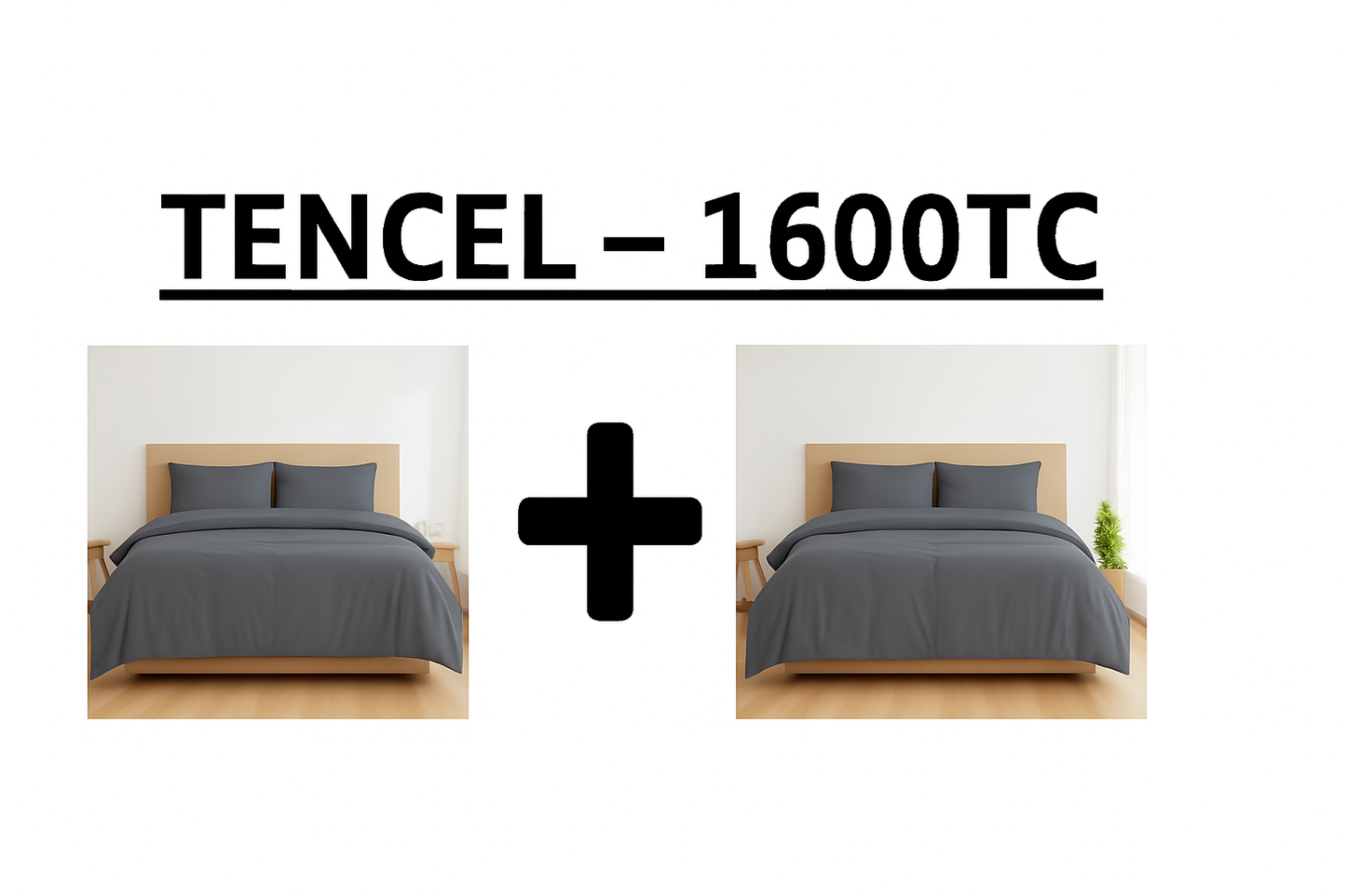 Buy 1 Free 1 TENCEL™ Bedsheet Set – 1600TC Cooling, Hypoallergenic, Soft, Breathable, Gift Box