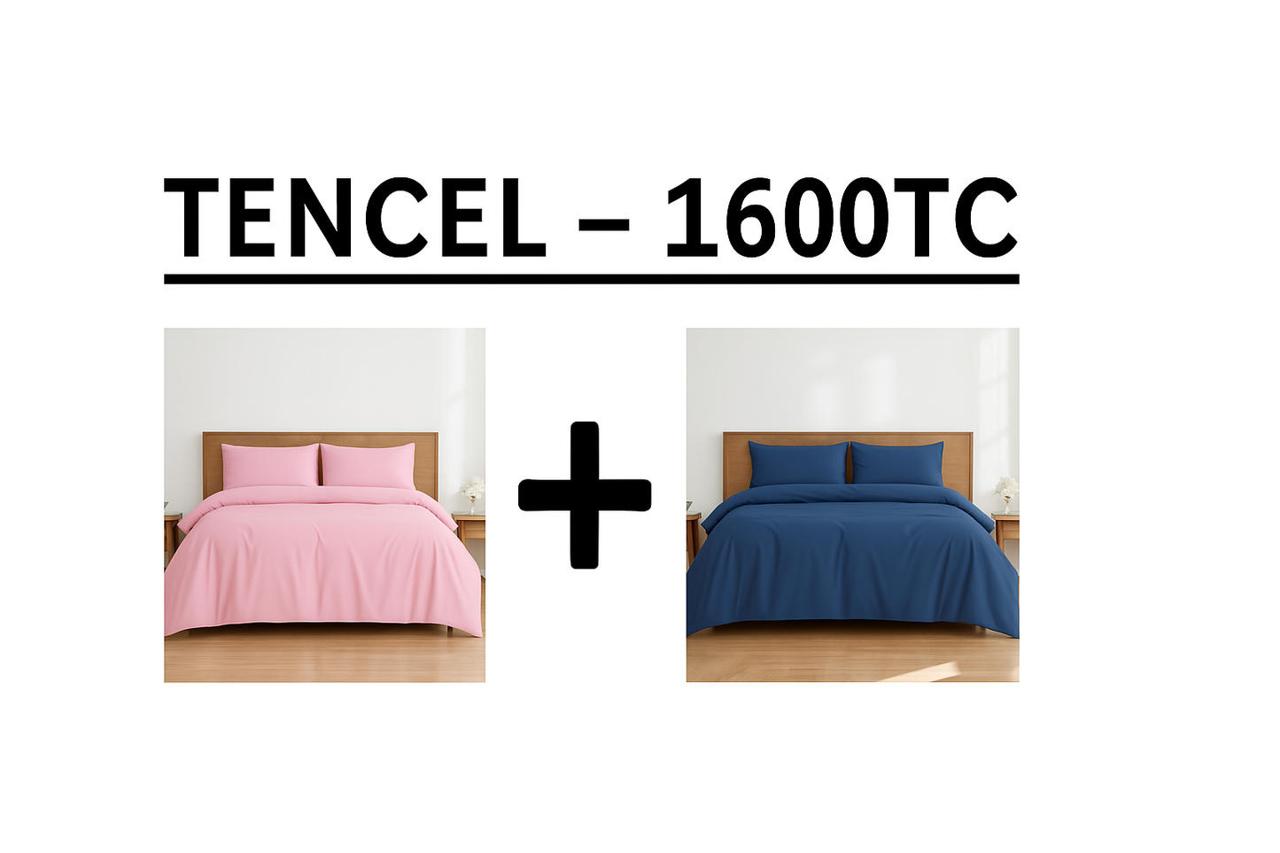 Buy 1 Free 1 TENCEL™ Bedsheet Set – 1600TC Cooling, Hypoallergenic, Soft, Breathable, Gift Box
