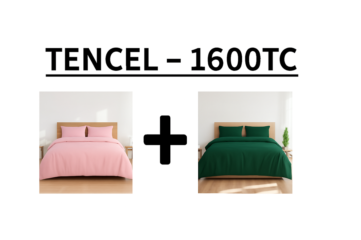 Buy 1 Free 1 TENCEL™ Bedsheet Set – 1600TC Cooling, Hypoallergenic, Soft, Breathable, Gift Box