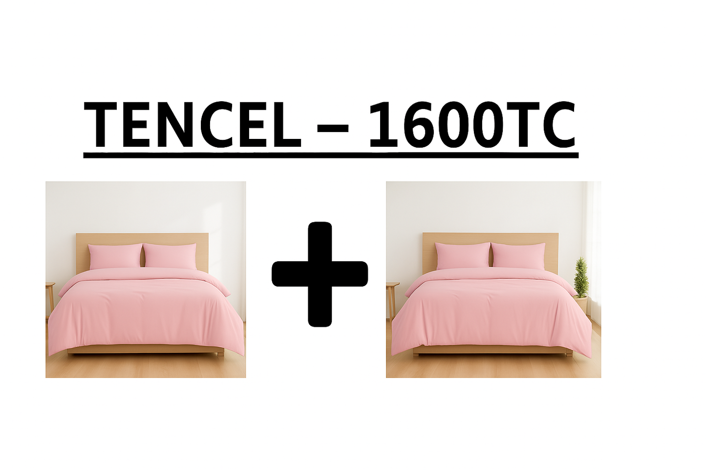 Buy 1 Free 1 TENCEL™ Bedsheet Set – 1600TC Cooling, Hypoallergenic, Soft, Breathable, Gift Box