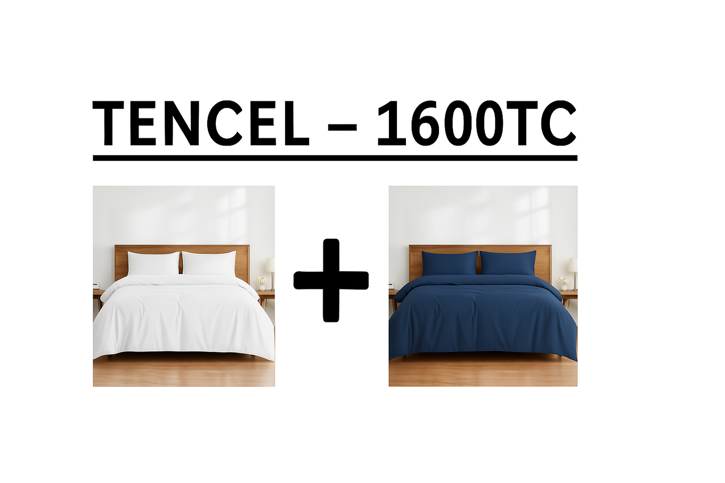 Buy 1 Free 1 TENCEL™ Bedsheet Set – 1600TC Cooling, Hypoallergenic, Soft, Breathable, Gift Box