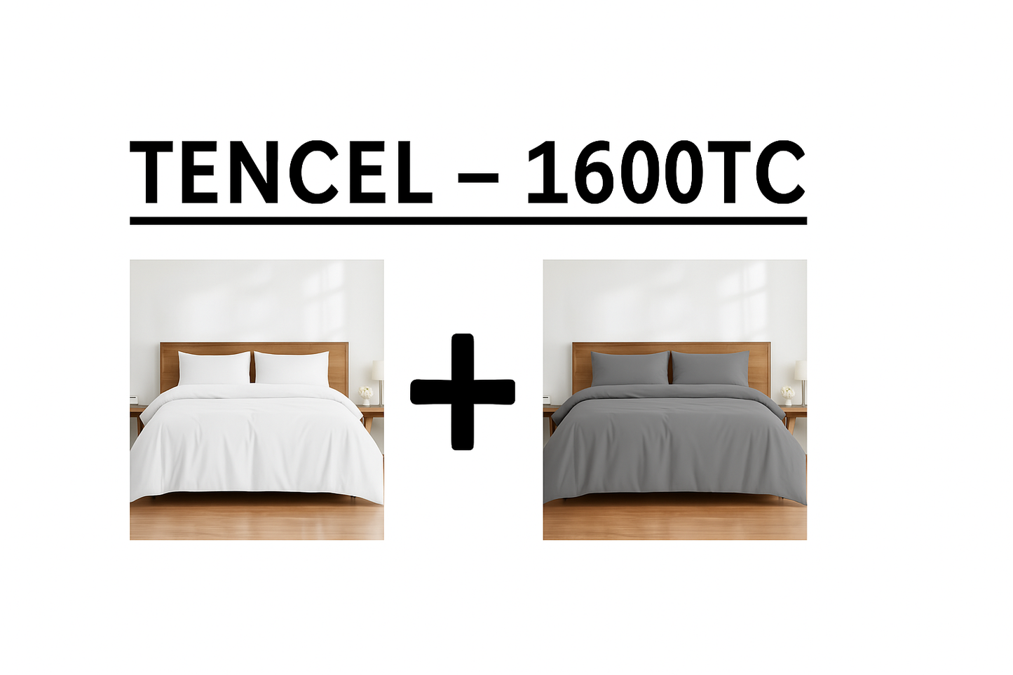 Buy 1 Free 1 TENCEL™ Bedsheet Set – 1600TC Cooling, Hypoallergenic, Soft, Breathable, Gift Box